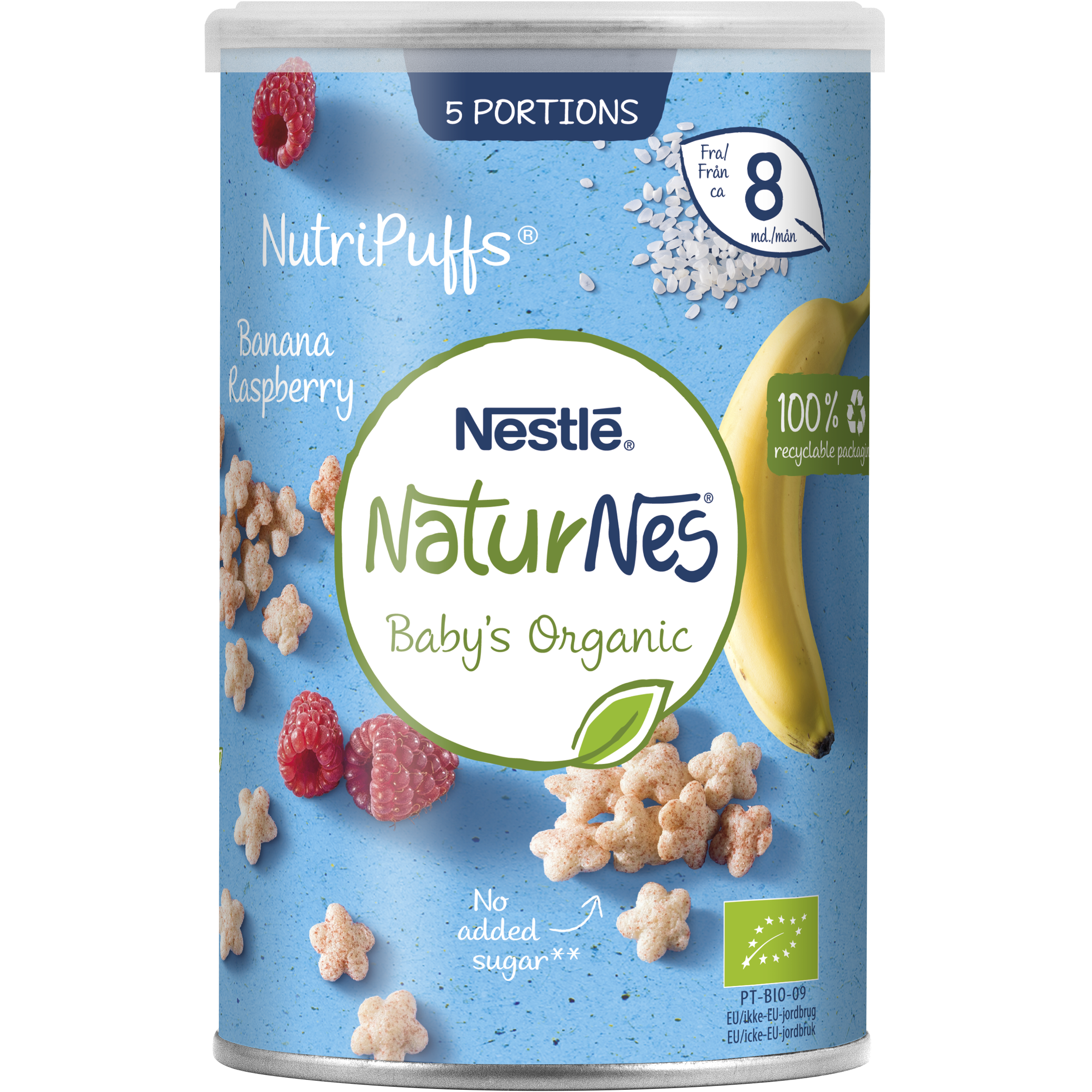 Nestlé NaturNes Puff med Banan og hindbær