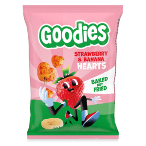 Goodies Sprøde hjerter med jordbær og banan - Ammenam.dk
