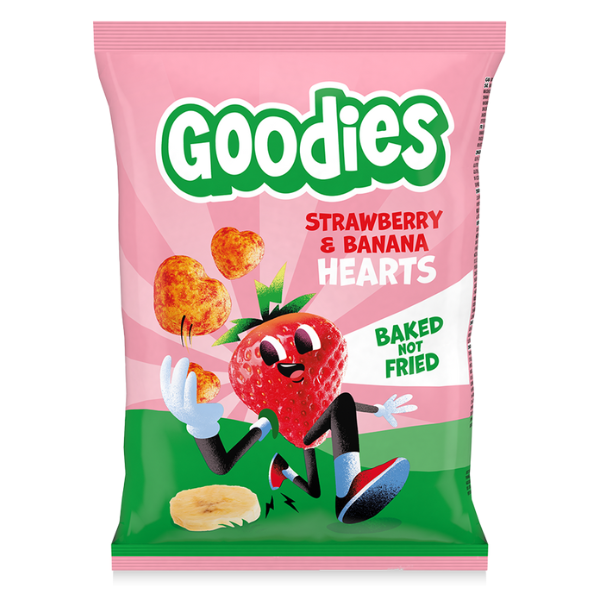Goodies Sprøde hjerter med jordbær og banan - Ammenam.dk