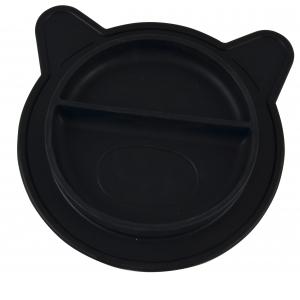 Magni silikone tallerken i grå_sort - Ammenam