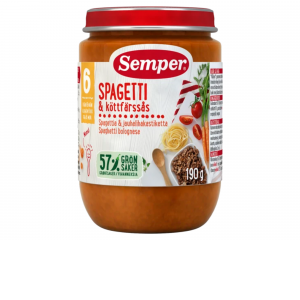Semper Spaghetti Bolognese på glas - 6 mdr. - Ammenam