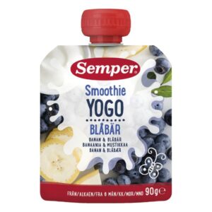 Semper smoothie med yoghurt, banan & blåbær - Ammenam.dk