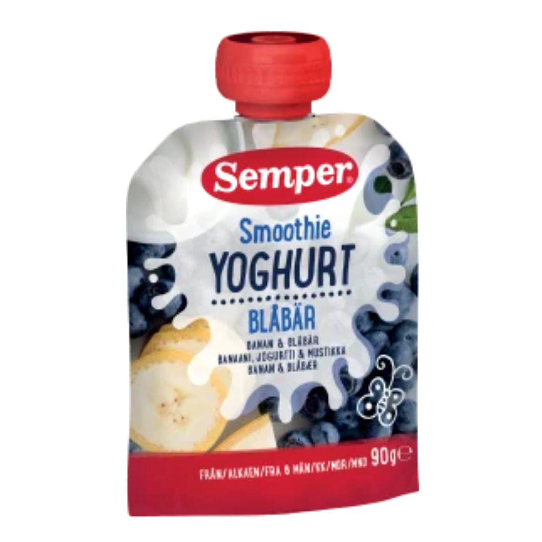 Smoothie med yoghurt, banan & blåbær - Ammenam.dk