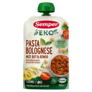 Semper Eko spiseklar pasta bolognese med bøf og bønner - ammenam.dk