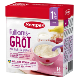 Semper Fuldkornsgrød med frugt & yoghurt - Ammenam.dk