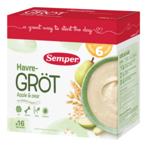 Semper Havregrød æble & pære - 6 mdr. - Ammmenam.dk