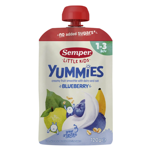 Semper Spiseklar Yummies med blåbær, havre og yoghurt - Ammenam.dk