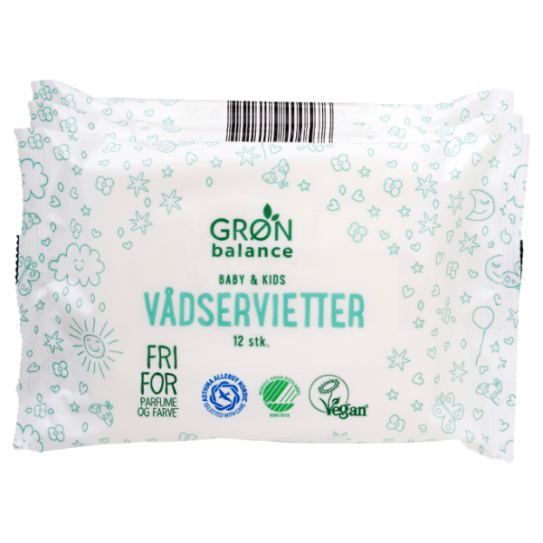 Grøn balance vådservietter - Rejsepakke