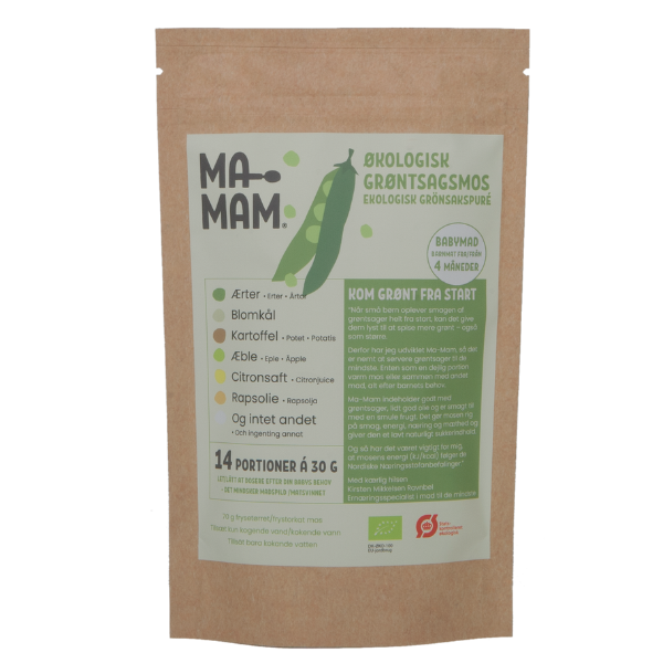 Ma-Mam Økologisk grøntsagsmos med ærter - 4 mdr