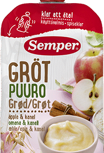 Semper spiseklar grød med æble & kanel