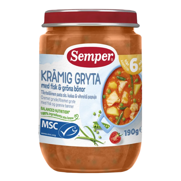 Semper Cremet gryde med fisk & grønne bønner