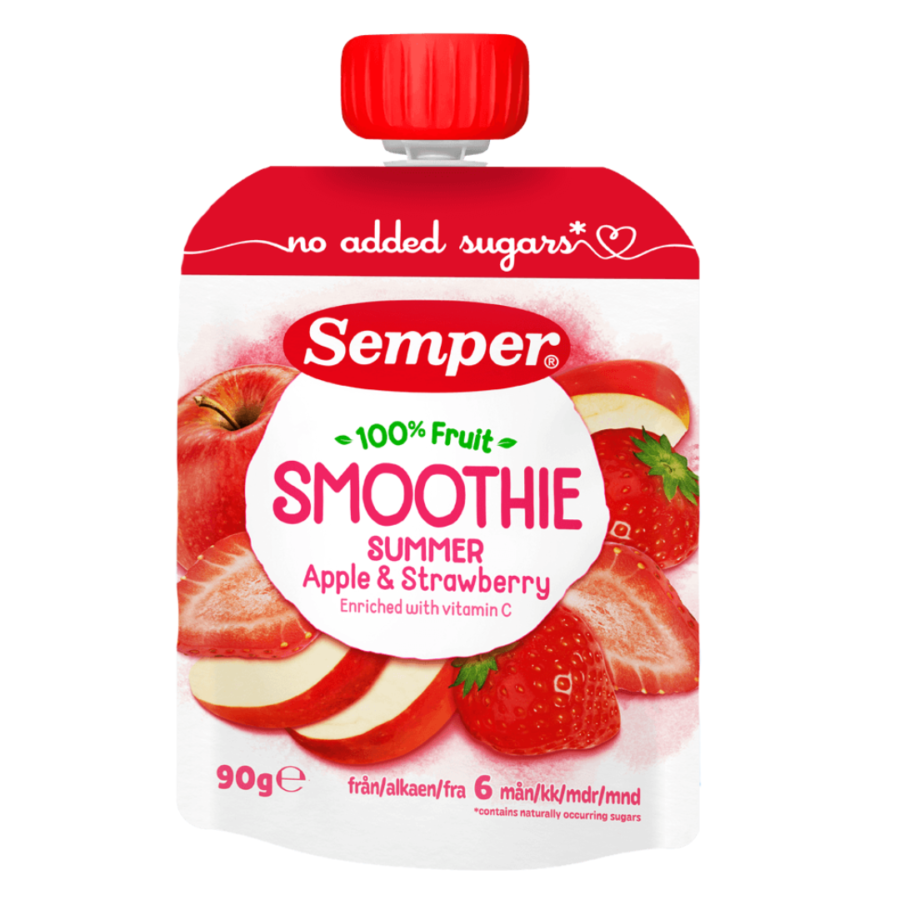 Semper Sommer smoothie med æble og jordbær - ammenam