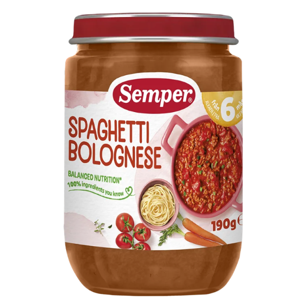 Semper Spaghetti Bolognese på glas - 6 mdr. - ammenam.dk