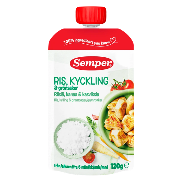 Spiseklar babymad m. ris, kylling & grøntsager - ammenam.dk